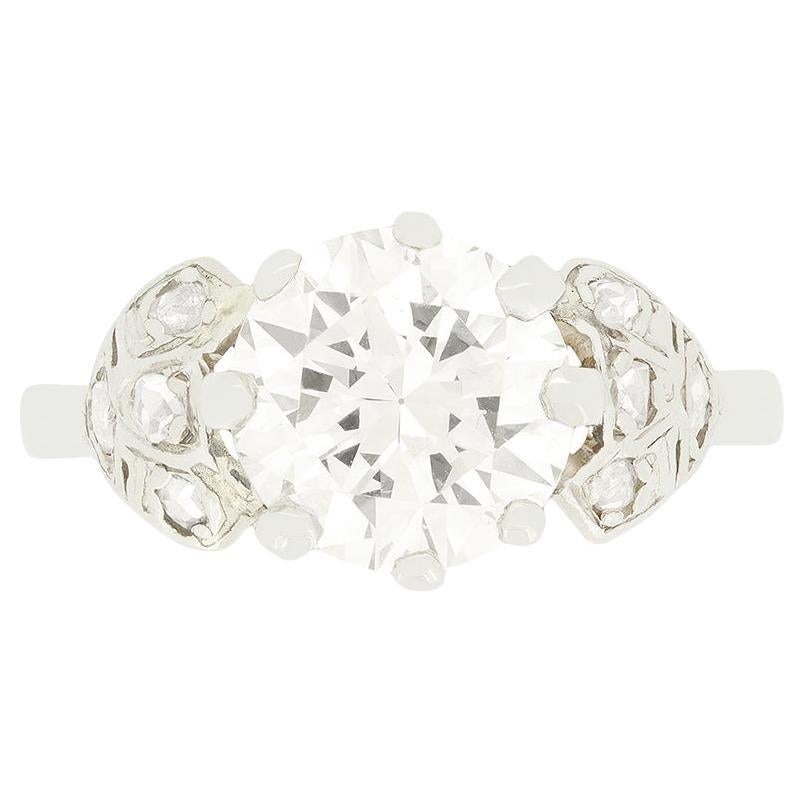 Bague solitaire Art déco en diamant 1,85 carat, c. 1920