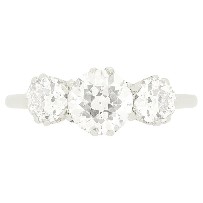 Art Deco 1.85ct Diamond Trilogy Ring, c.1920s