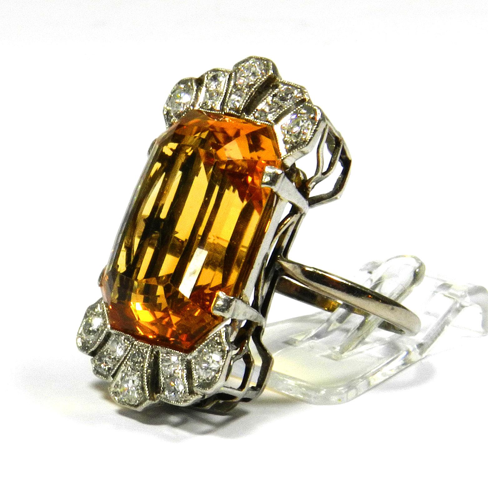 art deco citrine ring