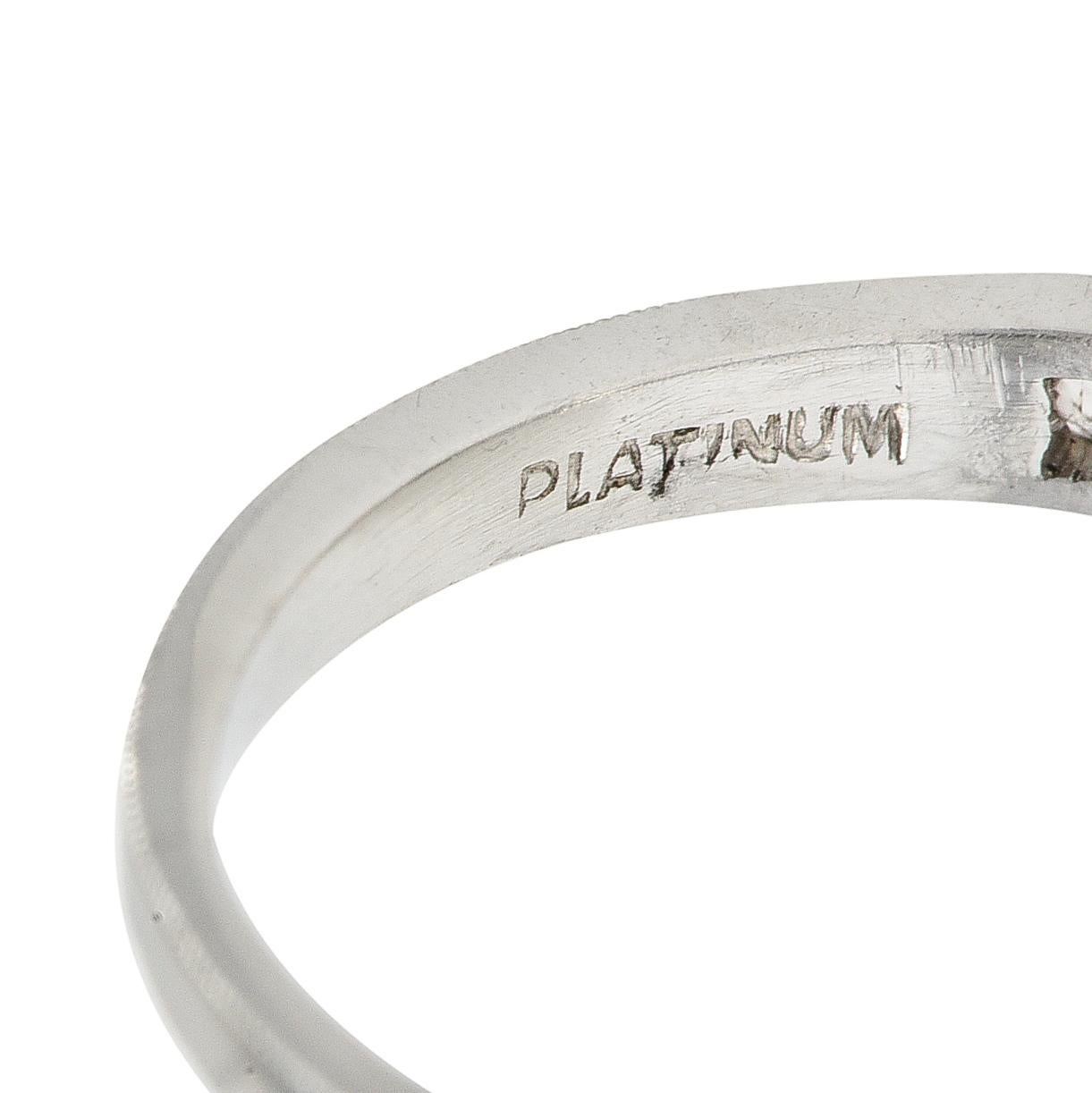 Art Deco 1.88 CTW Old European Cut Diamond Platinum Vintage Engagement Ring For Sale 3