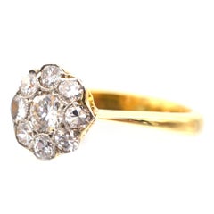 Art Deco 18ct Gold & Platinum, Diamond Cluster Ring