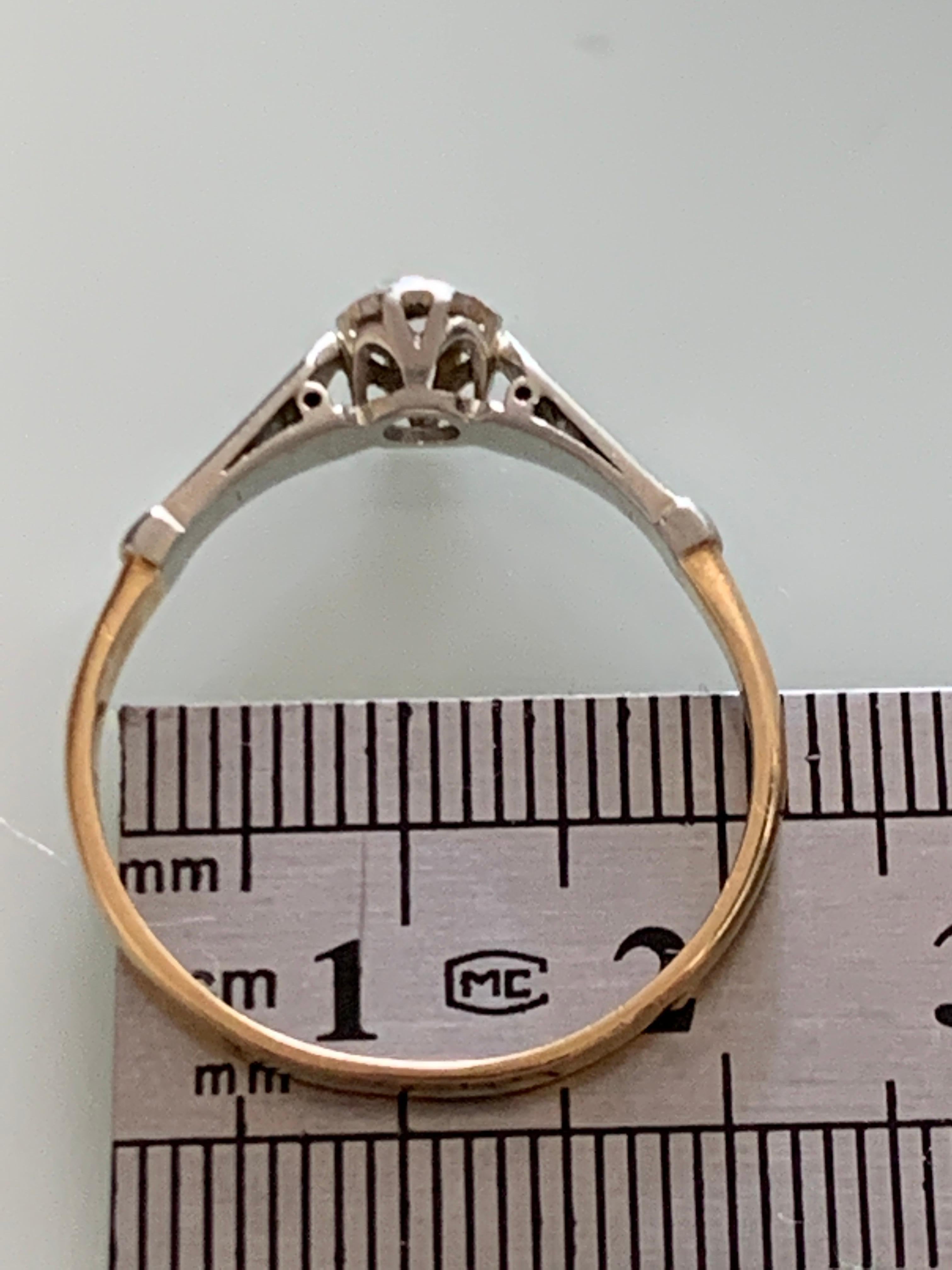 Art Decó Oro 18 ct y Platino Diamante en venta 3