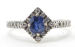 Art Deco 18ct White Gold Sapphire and Diamond Ring