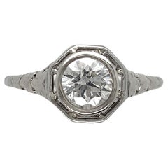 Art Deco 18K .60ct Diamond Filigree Ring