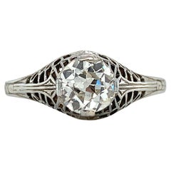 Art Deco 18K .83ct Diamond Ring