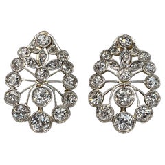 Art Deco 18K Gold 1.40ct Old Cut Diamond Earrings Art Deco 18K Gold 1.40ct Old Cut Diamond Earrings