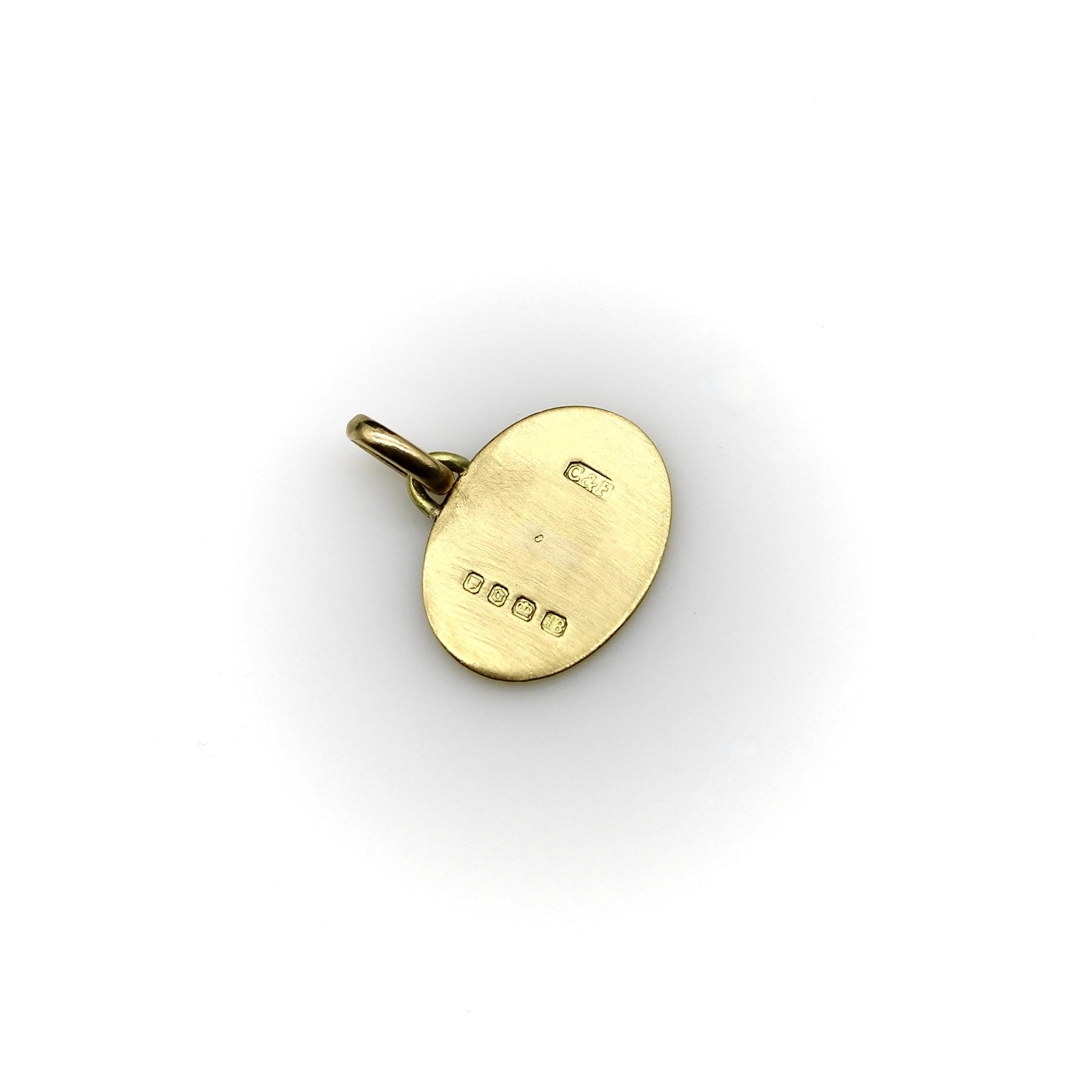 Art Deco Sandpiper-Vogelanhänger aus 18 Karat Gold und Emaille, Art déco für Damen oder Herren
