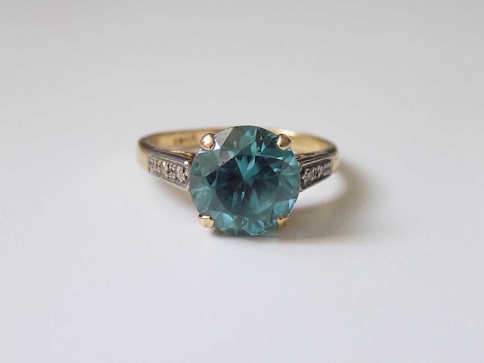 art deco blue diamond ring
