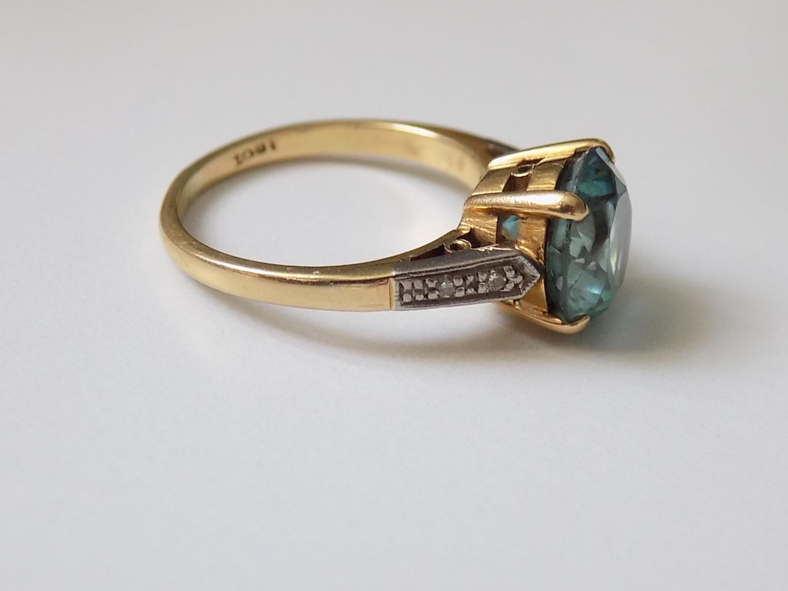vintage blue zircon ring