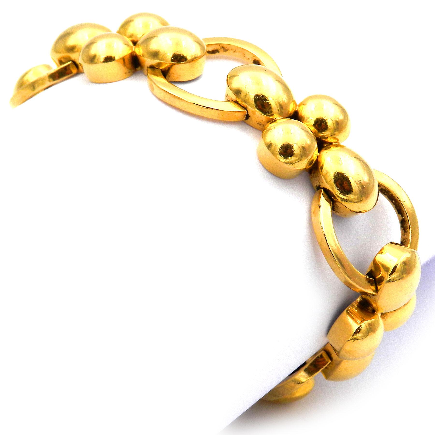 Art déco Art Deco Bracelet à maillons en or 18K Hanns Rothmüller Munich circa 1930 en vente