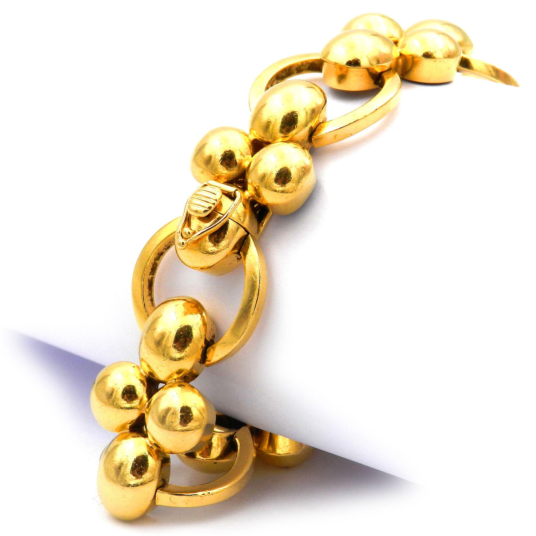 Art Deco Bracelet à maillons en or 18K Hanns Rothmüller Munich circa 1930 Bon état - En vente à Goettingen, DE