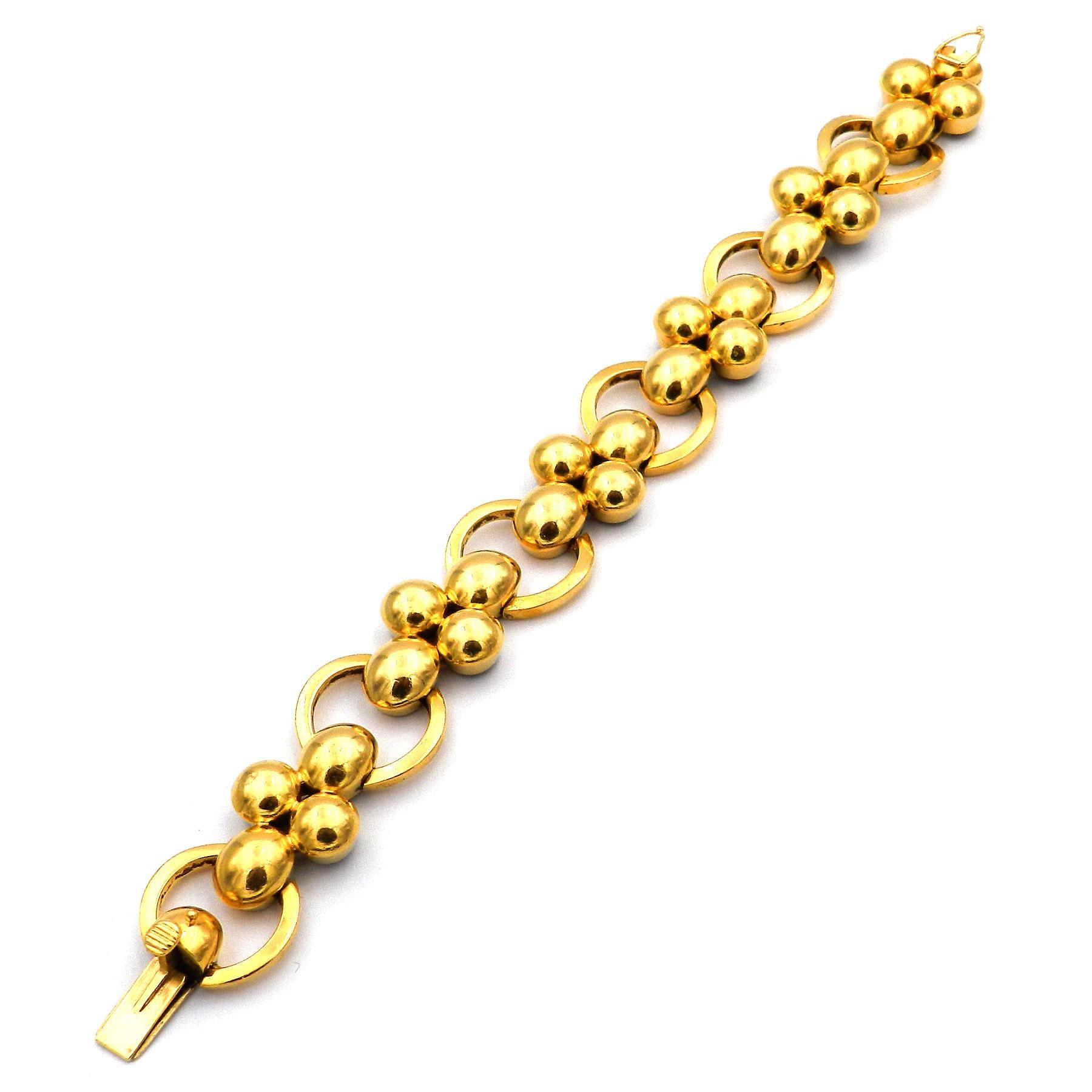 Art Deco Bracelet à maillons en or 18K Hanns Rothmüller Munich circa 1930 Pour femmes en vente