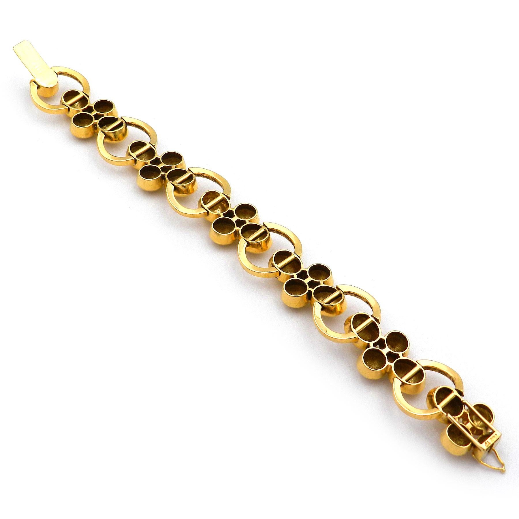 Art Deco Bracelet à maillons en or 18K Hanns Rothmüller Munich circa 1930 en vente 1