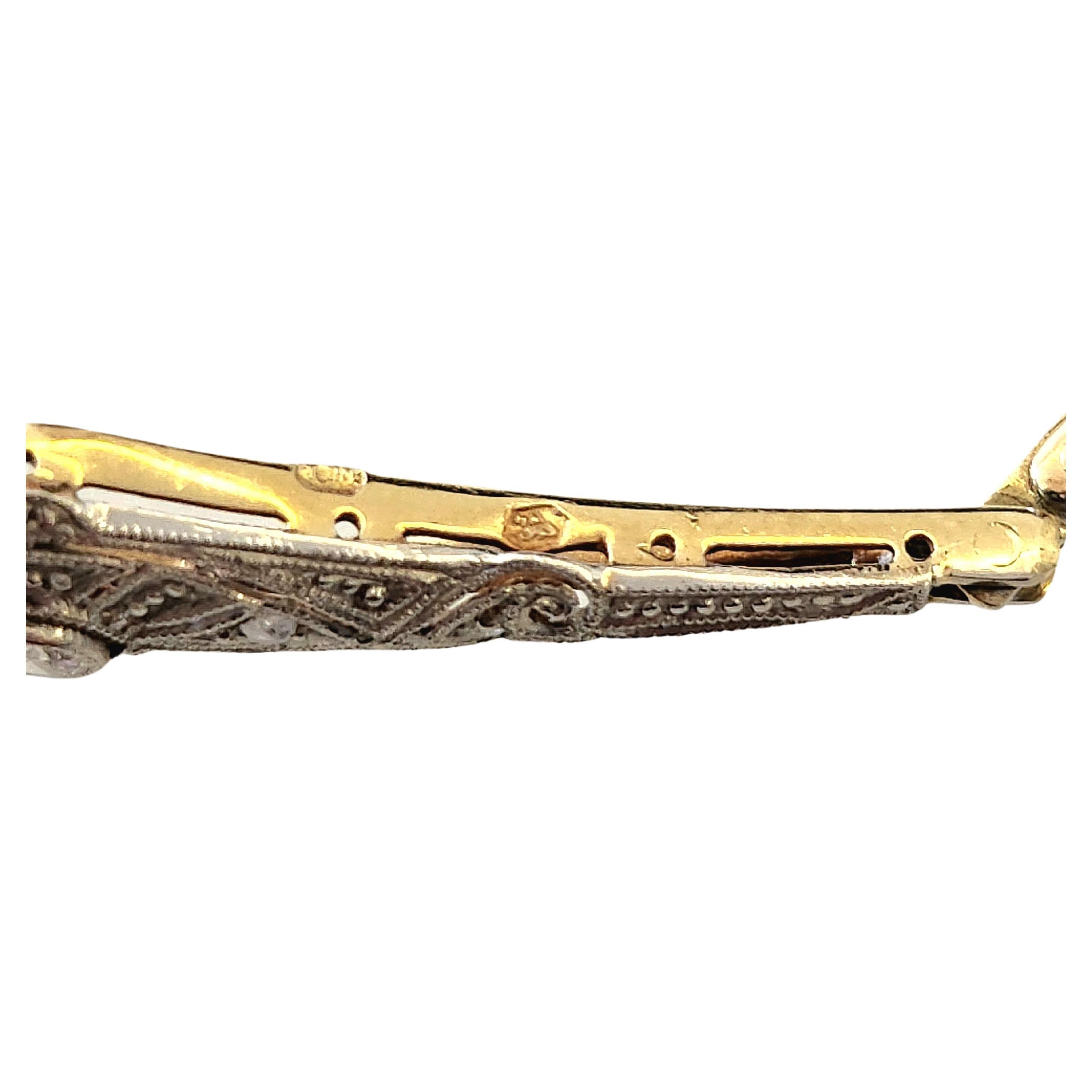 Art Deco 1920s Old Mine Cut Diamond Gold Link Bracelet For Sale 1
