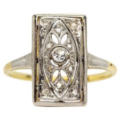 Art Deco 18 Karat Gold and Platinum Diamonds Ring