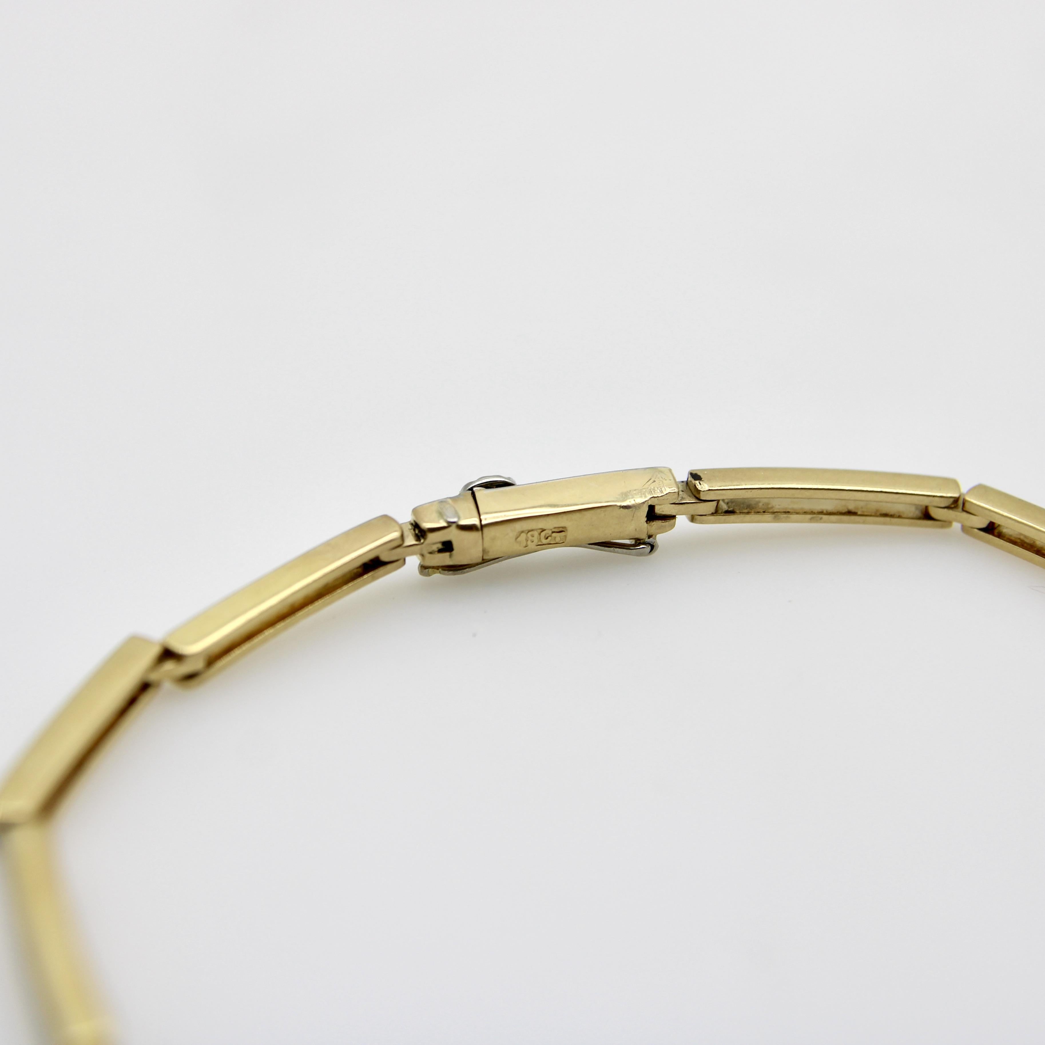 Art Deco 18K Gold Platinum Topped Diamond Bracelet For Sale 3