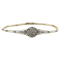 Art Deco 18K Gold Platinum Topped Diamond Bracelet