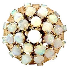 Art Deco 18K Gold Ring with Opals – 6.8 g
