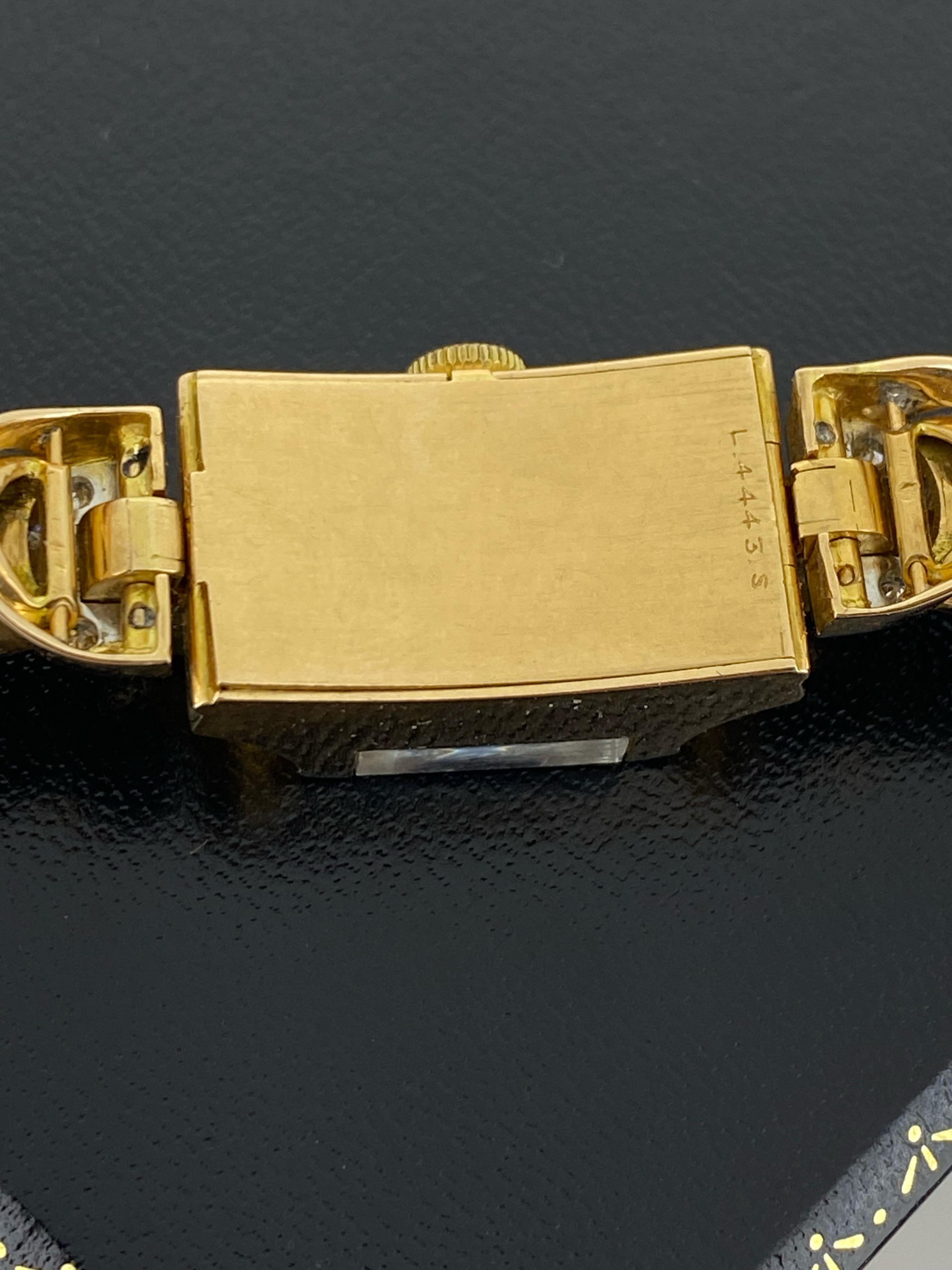 Art-Deco 18K Gold, Ruby, Diamond Swiss Snake Band Cocktail Ladies Bracelet Watch en vente 1