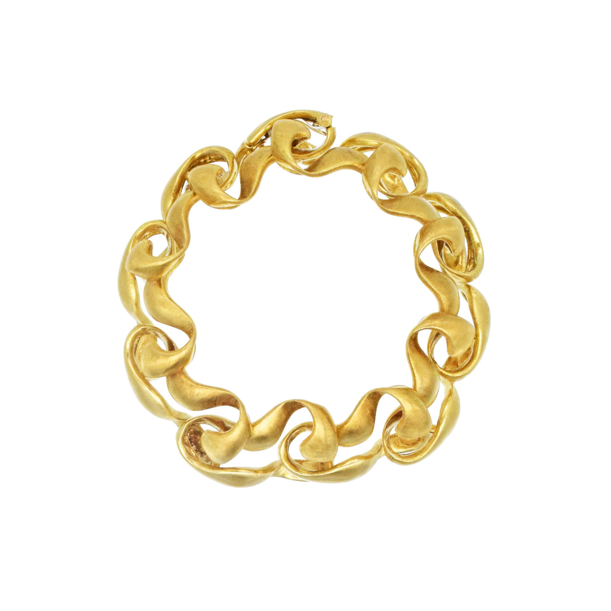 Art Deco 18k Rose Gold Wide Multi Row Bracelet. en vente 3