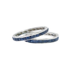 Art Deco 18k Sapphire Eternity Bands
