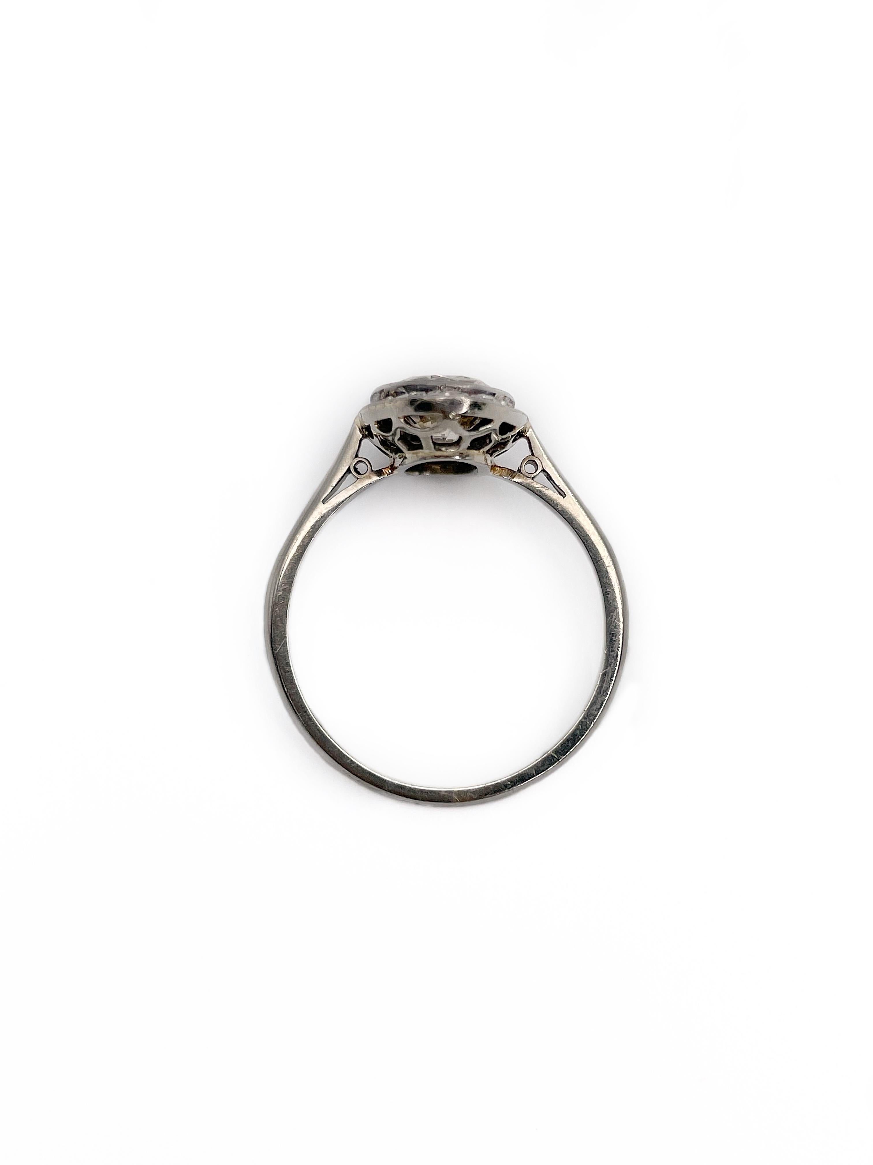Round Cut Art Deco 950 Platinum 1.00 Carat Diamond Oval Engagement Ring