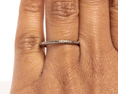 Art Deco 18 Karat White Gold Floral Engraved Wedding/Stackable Band