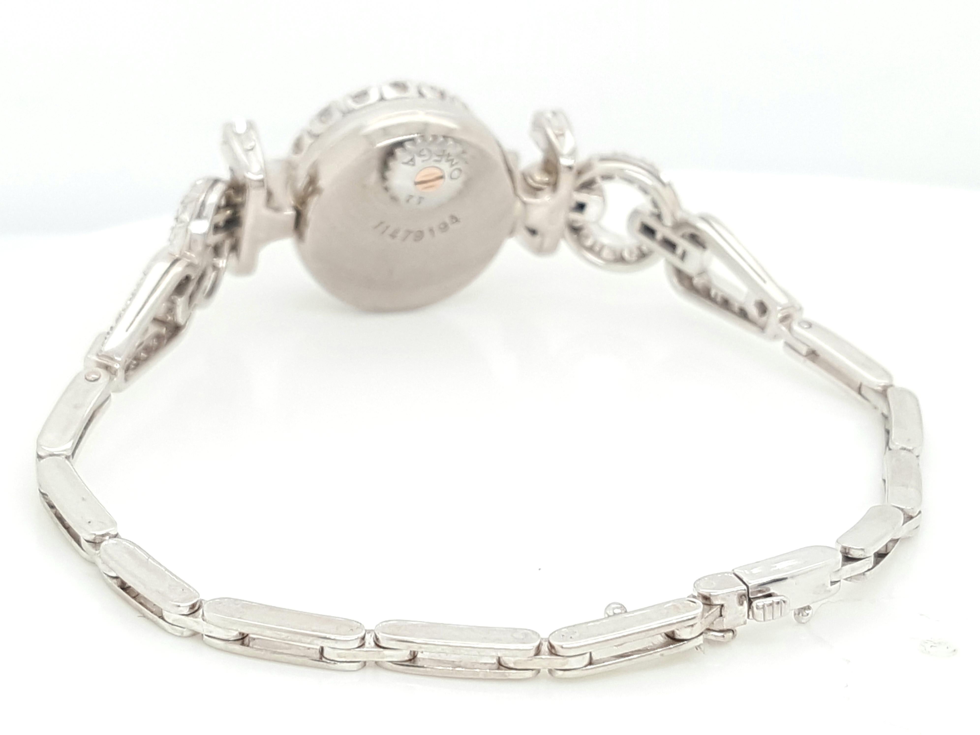 A Ladies, white gold Omega watch 