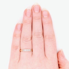 Art Deco 18K Yellow Gold & Platinum Old Cut Diamond 5 Stone Ring