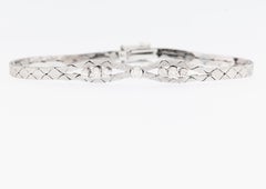 Art Deco 18kt Satined White Gold Bracelet with Diamonds