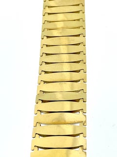 Art Deco 18kt Yellow Gold Wide Flexible French Bracelet