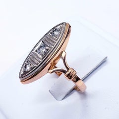 18th Century Gold and Diamond 3 Stone Ring