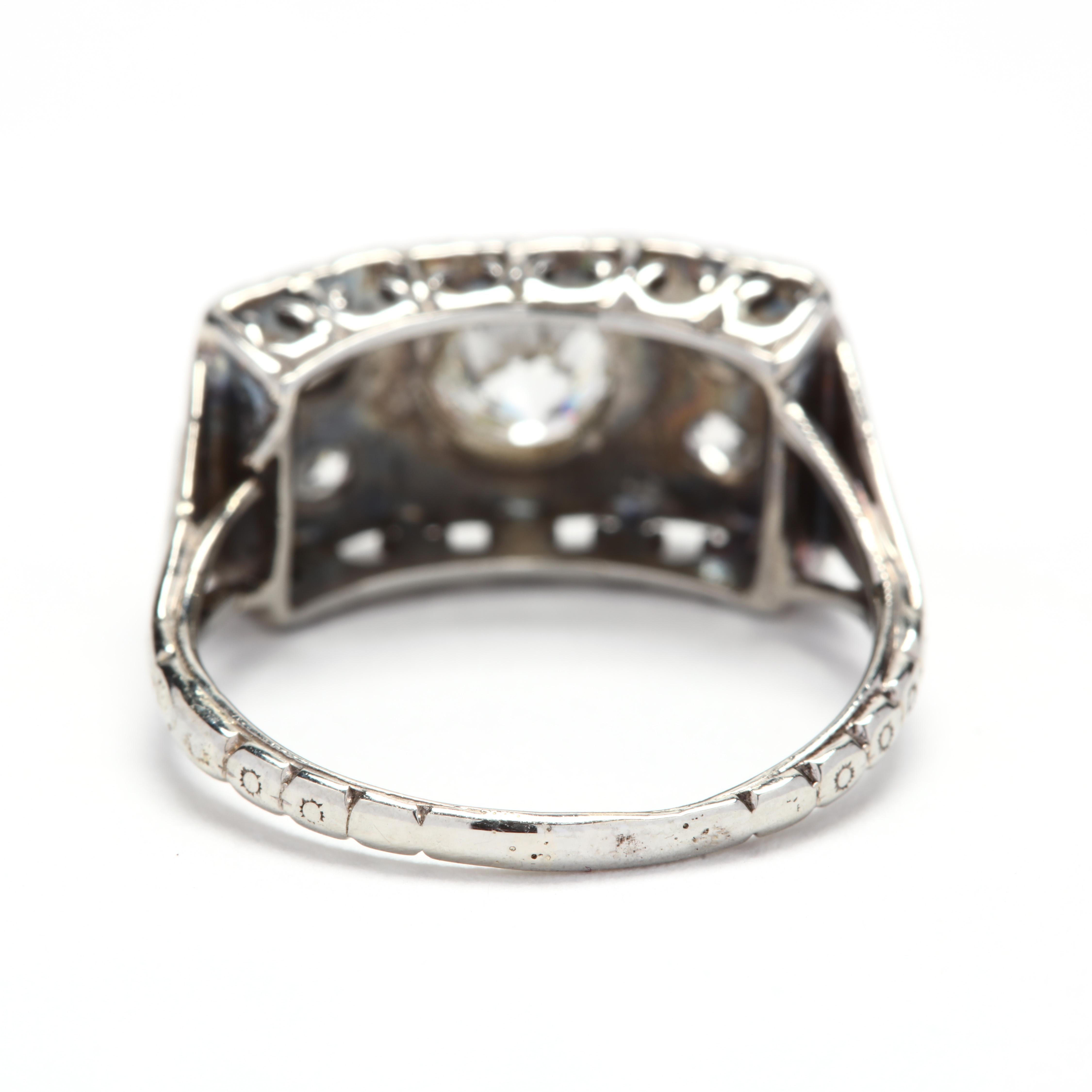 Old European Cut Art Deco 18W Diamond Ring