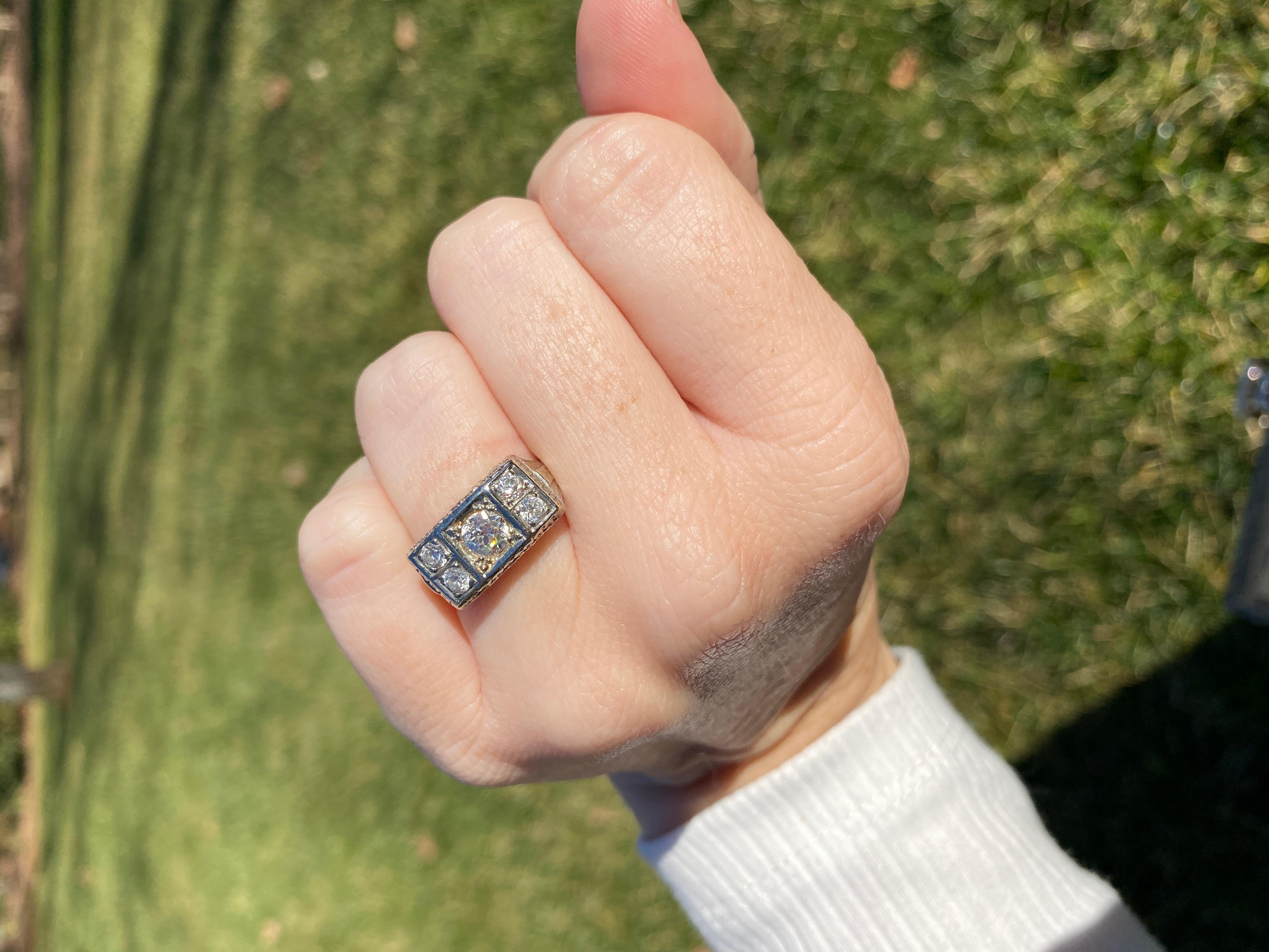 Art Deco 18W Diamond Ring 1