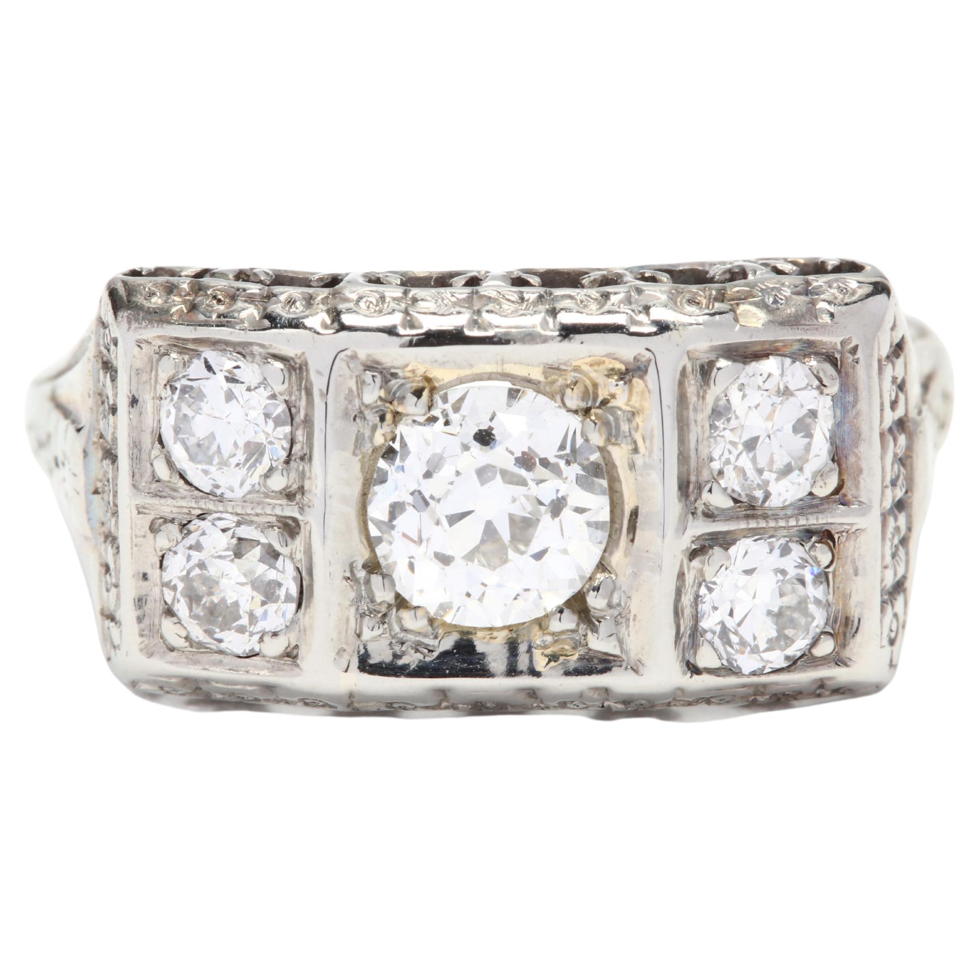 Art Deco 18W Diamond Ring
