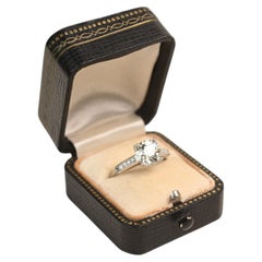Bague Art déco de 1.90 carat, taille européenne ancienne. Bague de fiançailles ornée d'un diamant, L VS2