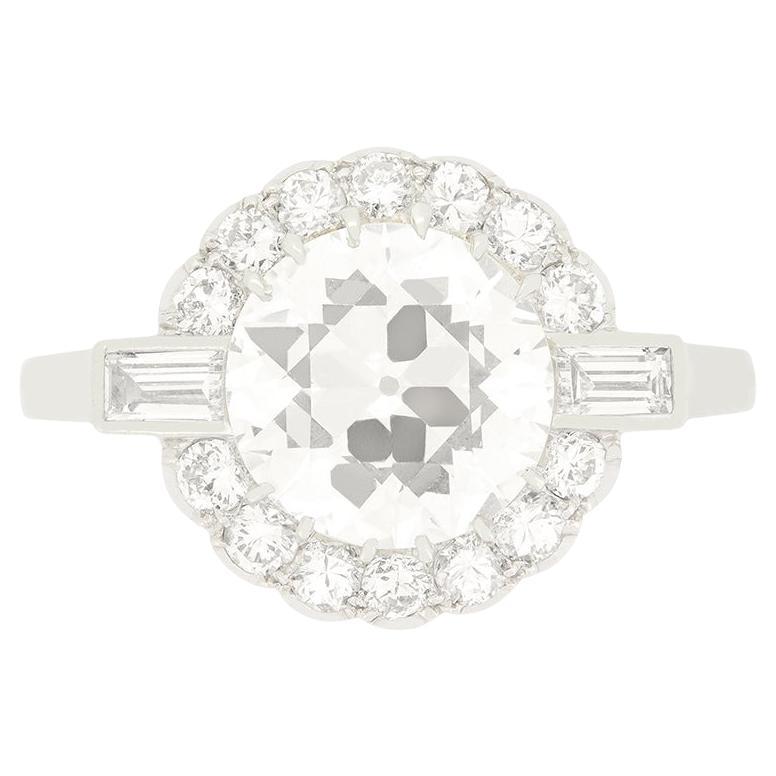 Art Deco 1.90ct Diamond Cluster Ring, c.1930s For Sale