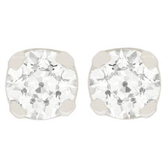 Art Deco 1.90 Carat Diamond Stud Earrings, circa 1920s