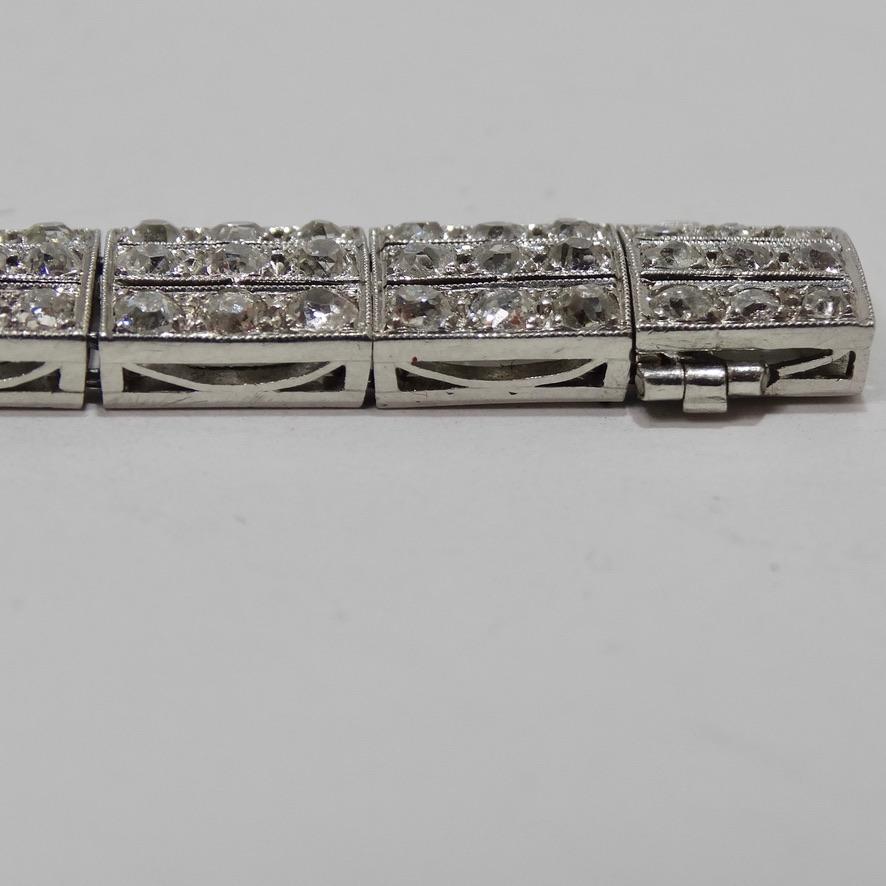 Art Deco 1920 Platinum Art Deco Diamond Bracelet For Sale 1