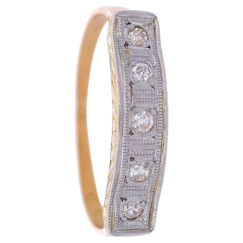 Art Deco 1915 Ring in 18kt Gold and Platinum with Diamond