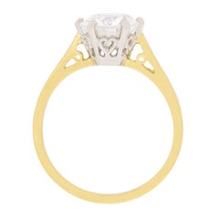 Art Deco 1.92 Carat Old Cut Diamond Solitaire Ring, circa 1930s