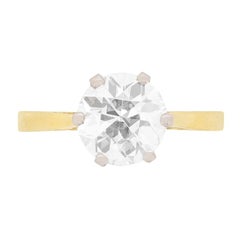 Art Deco 1.92 Carat Old Cut Diamond Solitaire Ring, circa 1930s