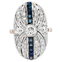 Art Deco 1920 18kt Gold and Platinum Ring with Diamonds
Sapphires