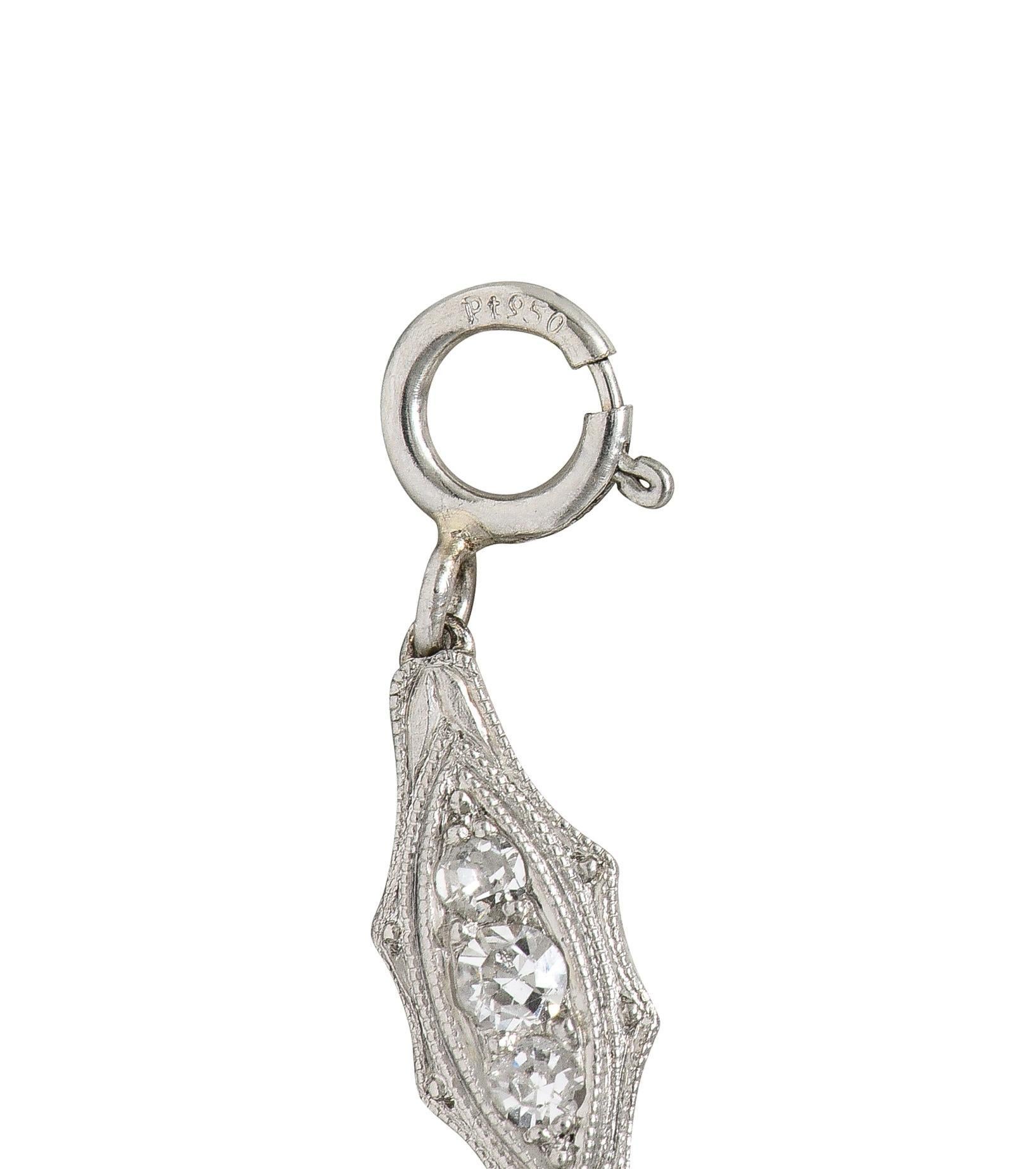 Art Deco 1920 4,60 Karat Diamant Platin Fancy Link Antike Kette Halskette im Angebot 5