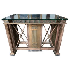 Art Deco 1920 Brass Bronze Exceptional Bank Check Table