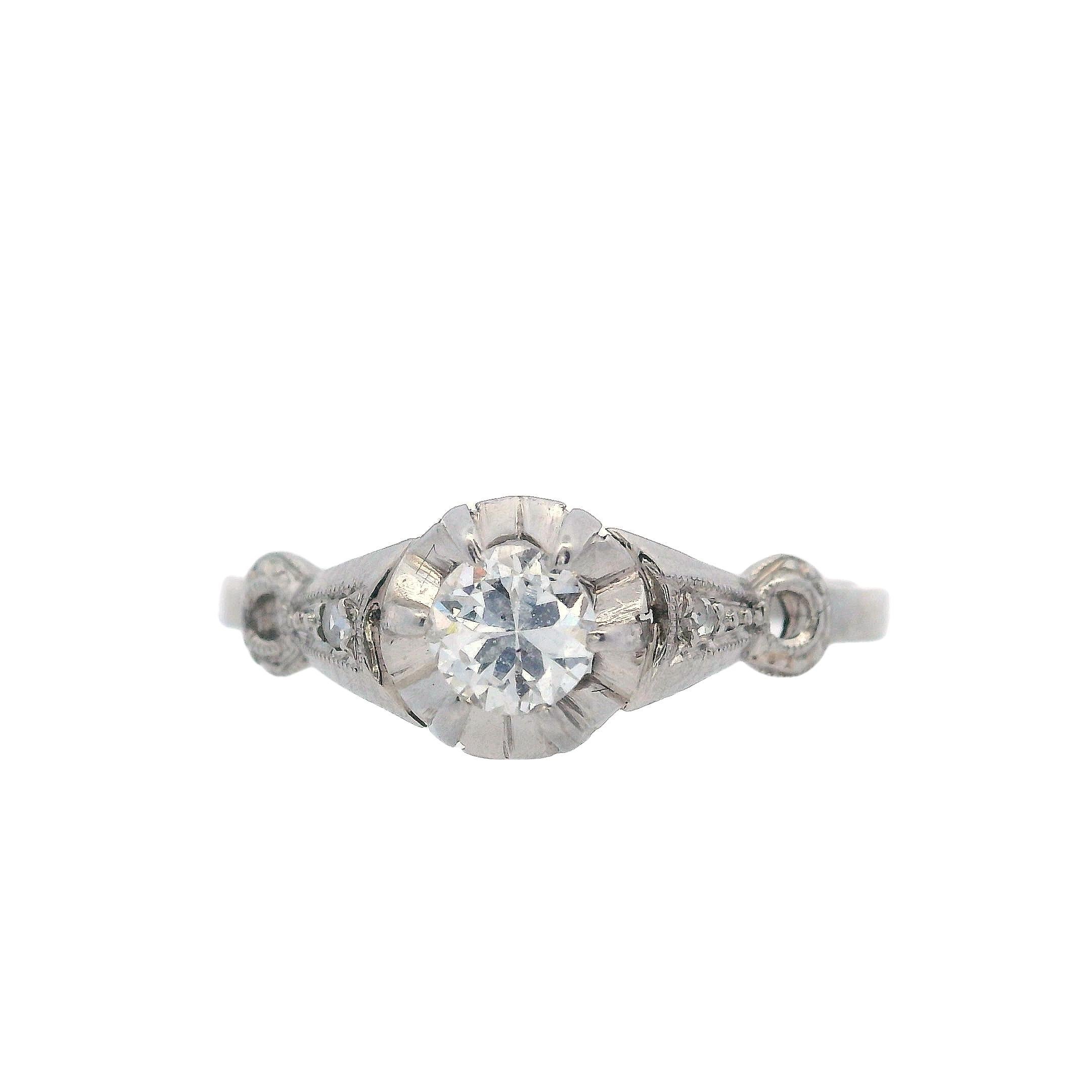 Art Deco 1920 Verlobungsring aus Platin mit Diamanten für Damen oder Herren im Angebot