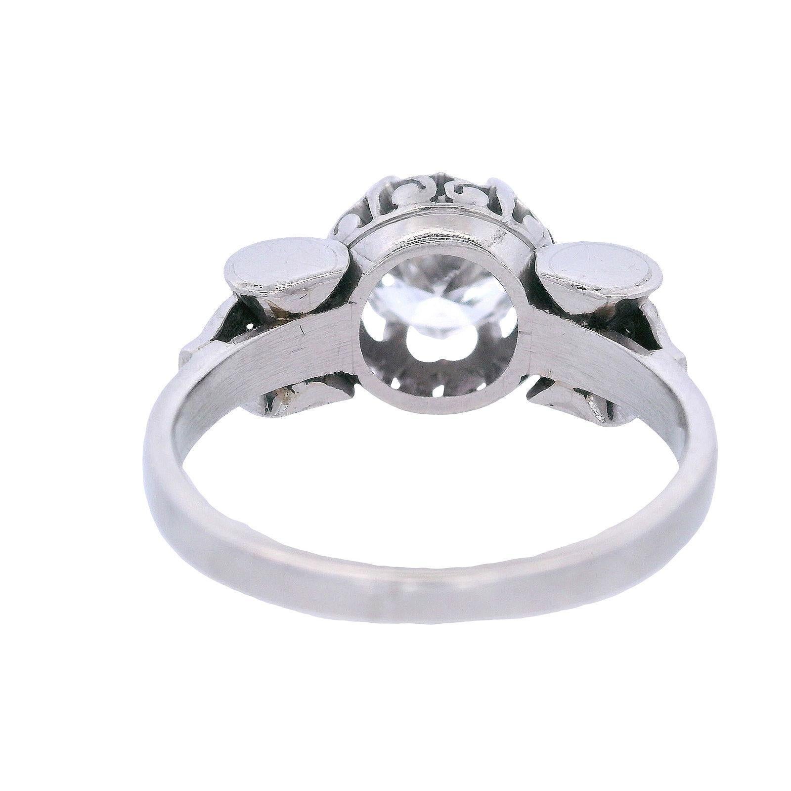 Art Deco 1920 Platinum Engagement Ring with Diamond en vente 1