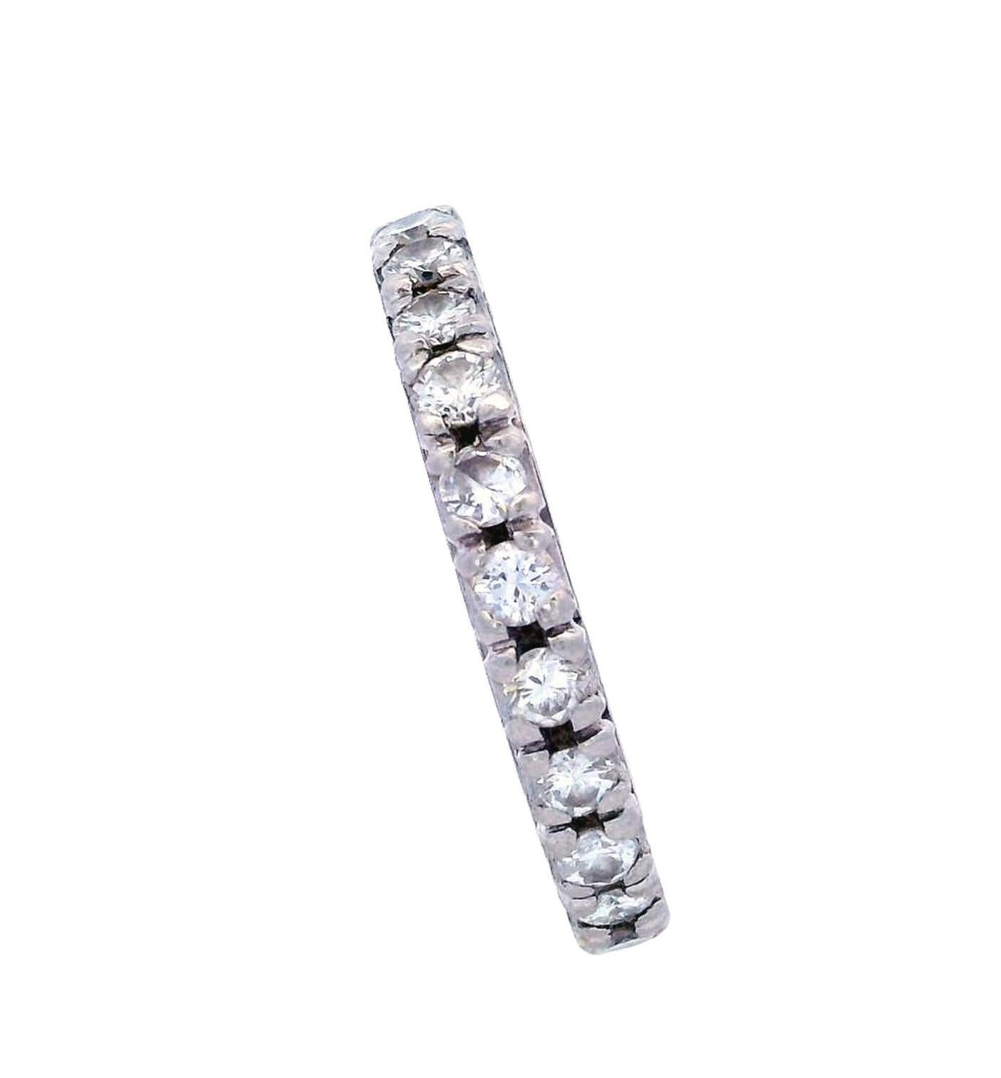 Art Deco 1920 Platinum Eternity Band Ring with 1.20 Cts in Diamonds For Sale 2