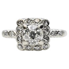 Art Deco 1920's 0.70ct Diamond Engagement Ring in Platinum