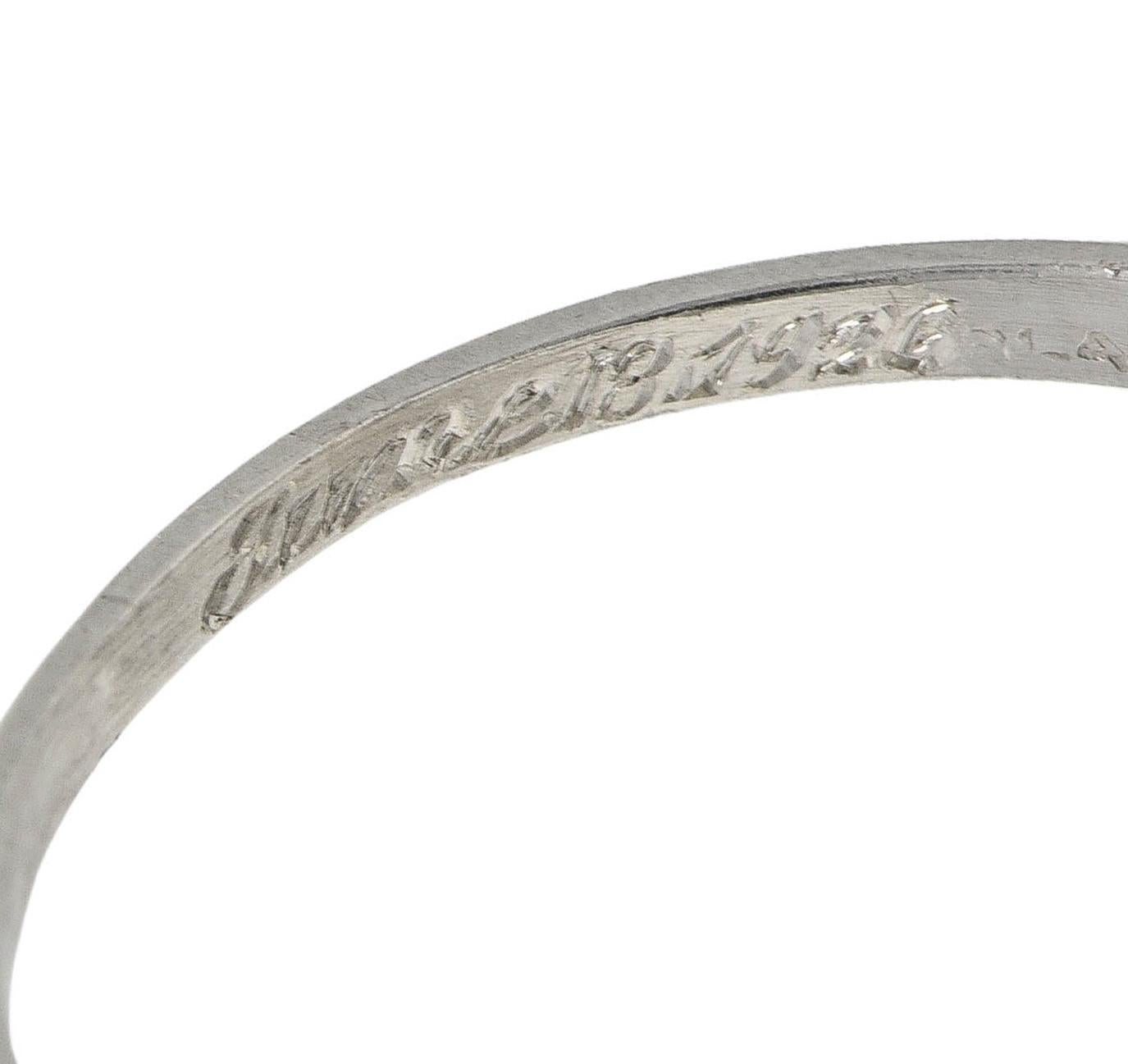 Art Deco 1920er Jahre 0,75 Karat Diamant Platin Antiker Quatrefoil Verlobungsring im Angebot 3